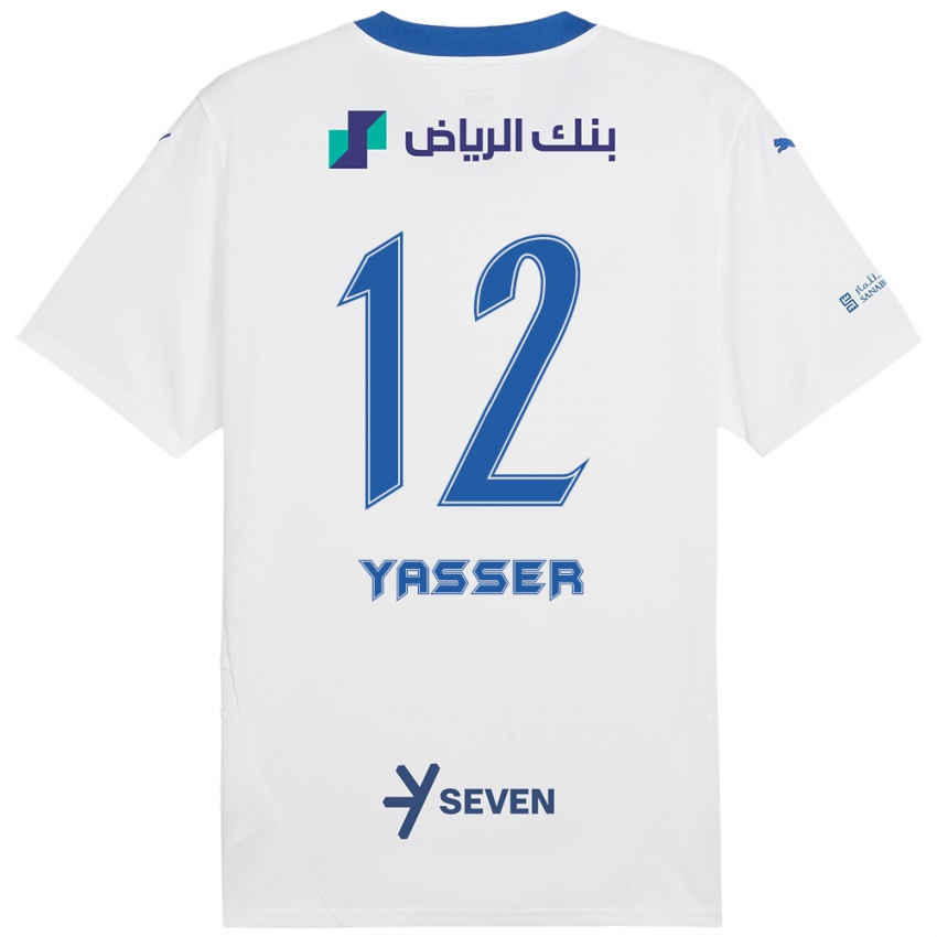 Lapset Yasser Al-Shahrani #12 Valkoinen Sininen Vieraspaita 2024/25 Lyhythihainen Paita T-Paita