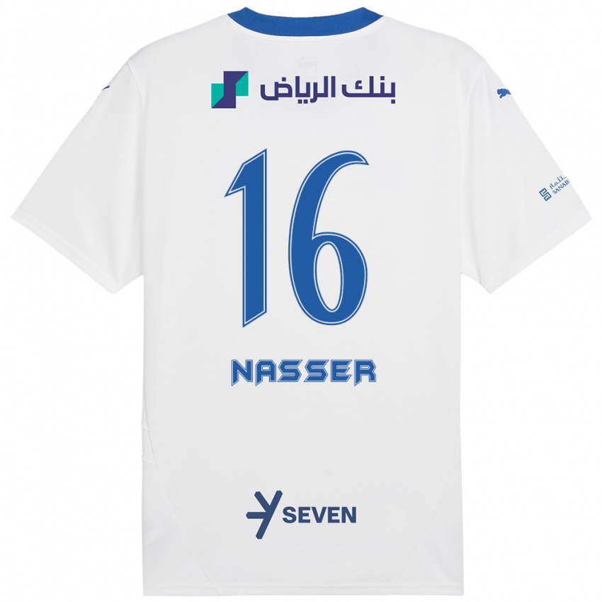 Lapset Nasser Al-Dawsari #16 Valkoinen Sininen Vieraspaita 2024/25 Lyhythihainen Paita T-Paita