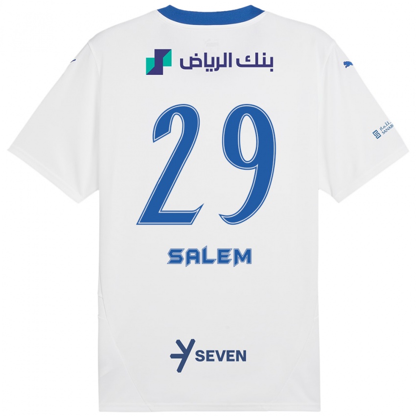 Lapset Salem Al-Dawsari #29 Valkoinen Sininen Vieraspaita 2024/25 Lyhythihainen Paita T-Paita