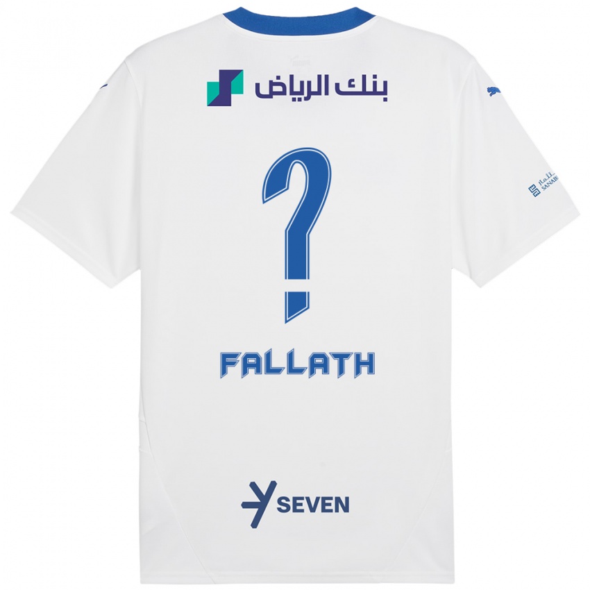 Lapset Fahad Fallath #0 Valkoinen Sininen Vieraspaita 2024/25 Lyhythihainen Paita T-Paita