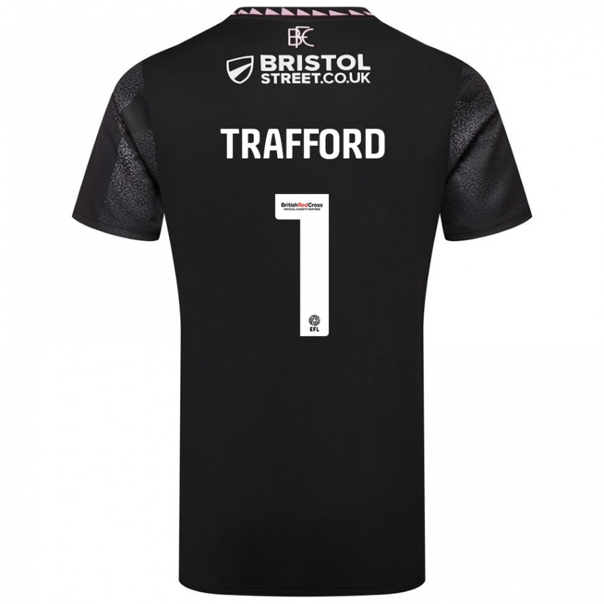 Lapset James Trafford #1 Musta Vieraspaita 2024/25 Lyhythihainen Paita T-Paita