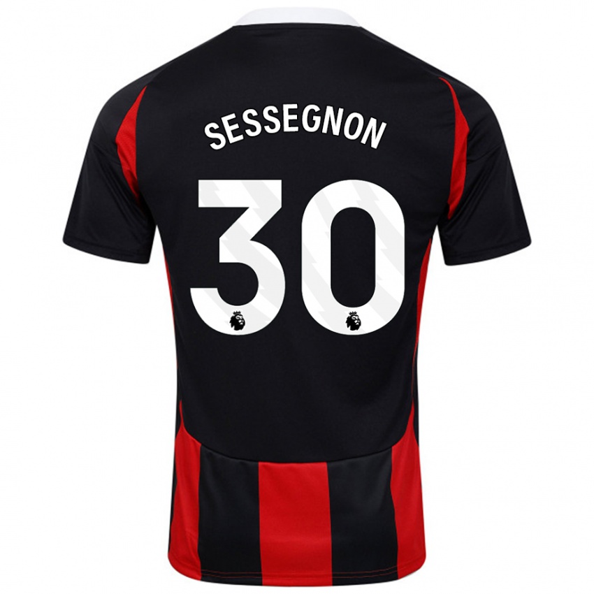 Lapset Ryan Sessegnon #30 Musta Punainen Vieraspaita 2024/25 Lyhythihainen Paita T-Paita