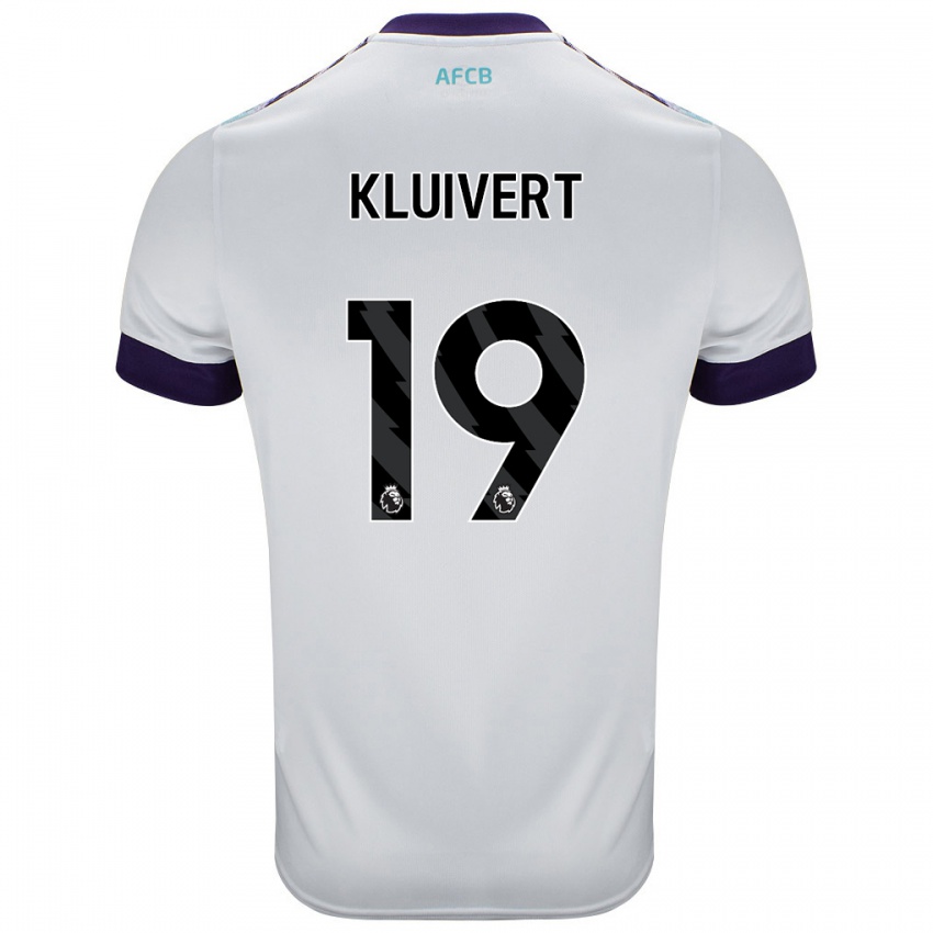 Lapset Justin Kluivert #19 Valkoinen Vihreä Purppura Vieraspaita 2024/25 Lyhythihainen Paita T-Paita