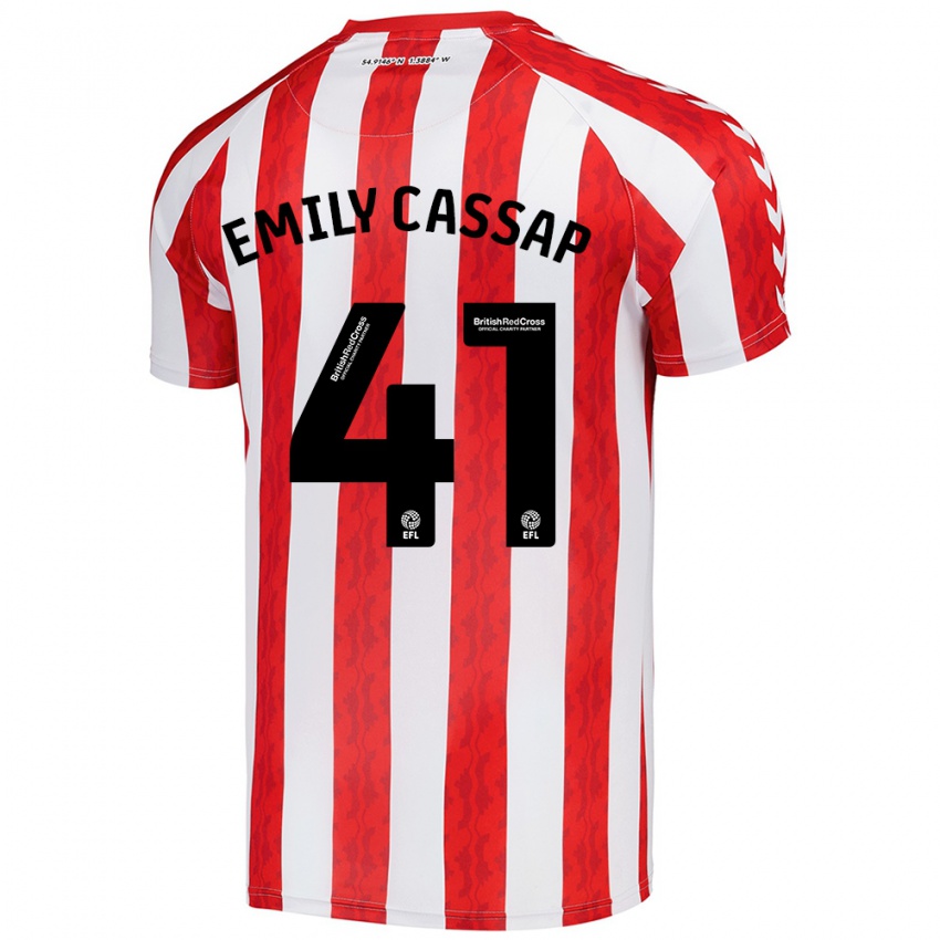 Miesten Emily Cassap #41 Punainen Valkoinen Kotipaita 2024/25 Lyhythihainen Paita T-Paita