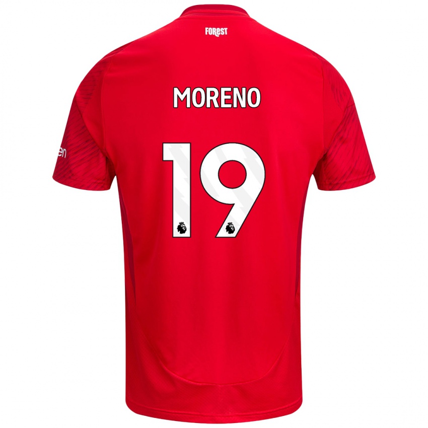 Miesten Alex Moreno #19 Punainen Valkoinen Kotipaita 2024/25 Lyhythihainen Paita T-Paita