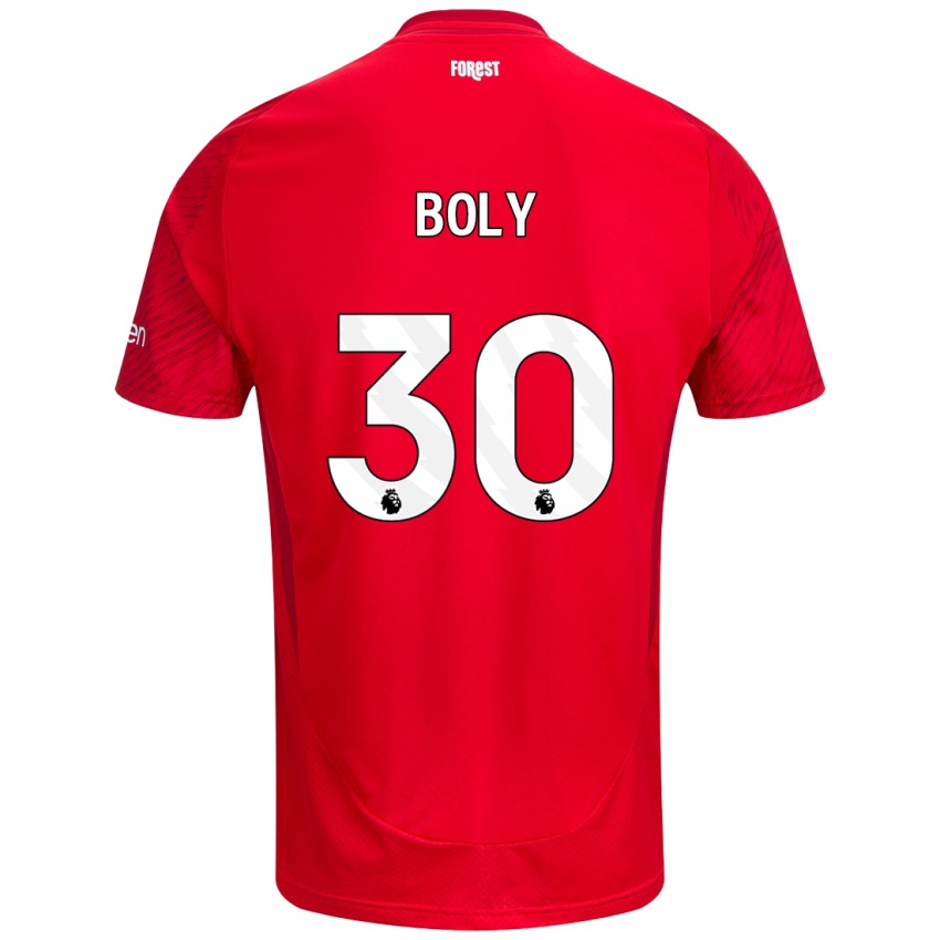 Miesten Willy Boly #30 Punainen Valkoinen Kotipaita 2024/25 Lyhythihainen Paita T-Paita