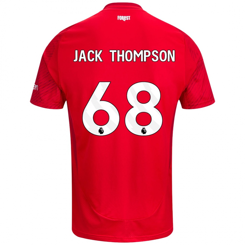 Miesten Jack Thompson #68 Punainen Valkoinen Kotipaita 2024/25 Lyhythihainen Paita T-Paita