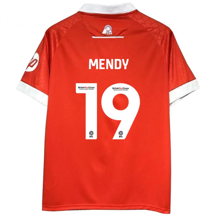 Miesten Jacob Mendy #19 Punainen Valkoinen Kotipaita 2024/25 Lyhythihainen Paita T-Paita