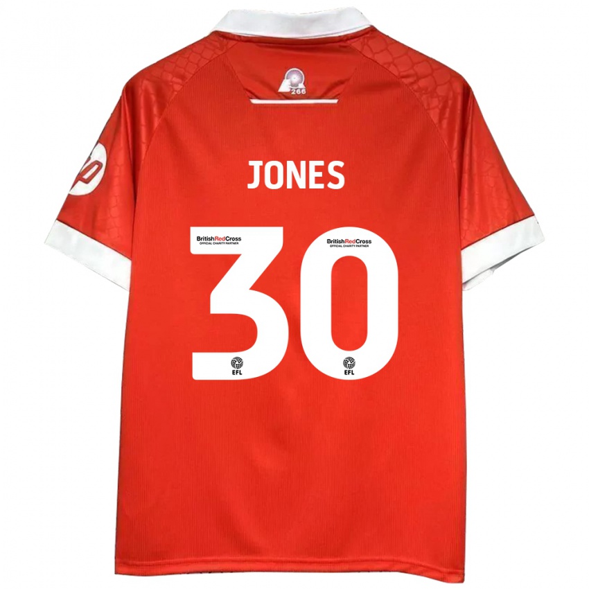 Miesten James Jones #30 Punainen Valkoinen Kotipaita 2024/25 Lyhythihainen Paita T-Paita