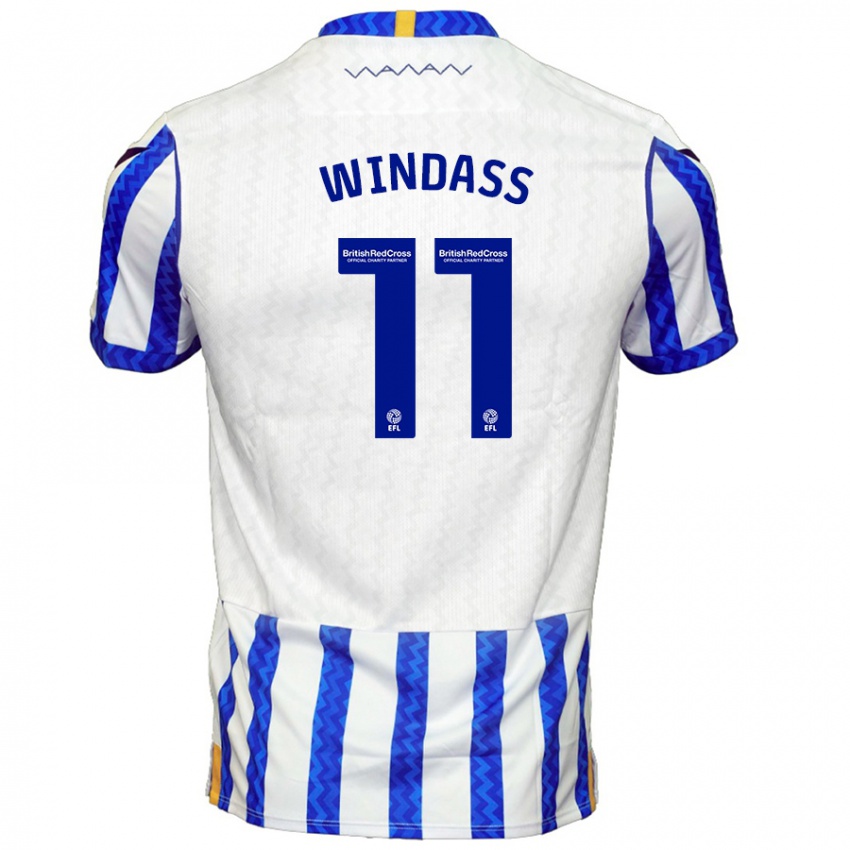 Miesten Josh Windass #11 Sininen Valkoinen Kotipaita 2024/25 Lyhythihainen Paita T-Paita