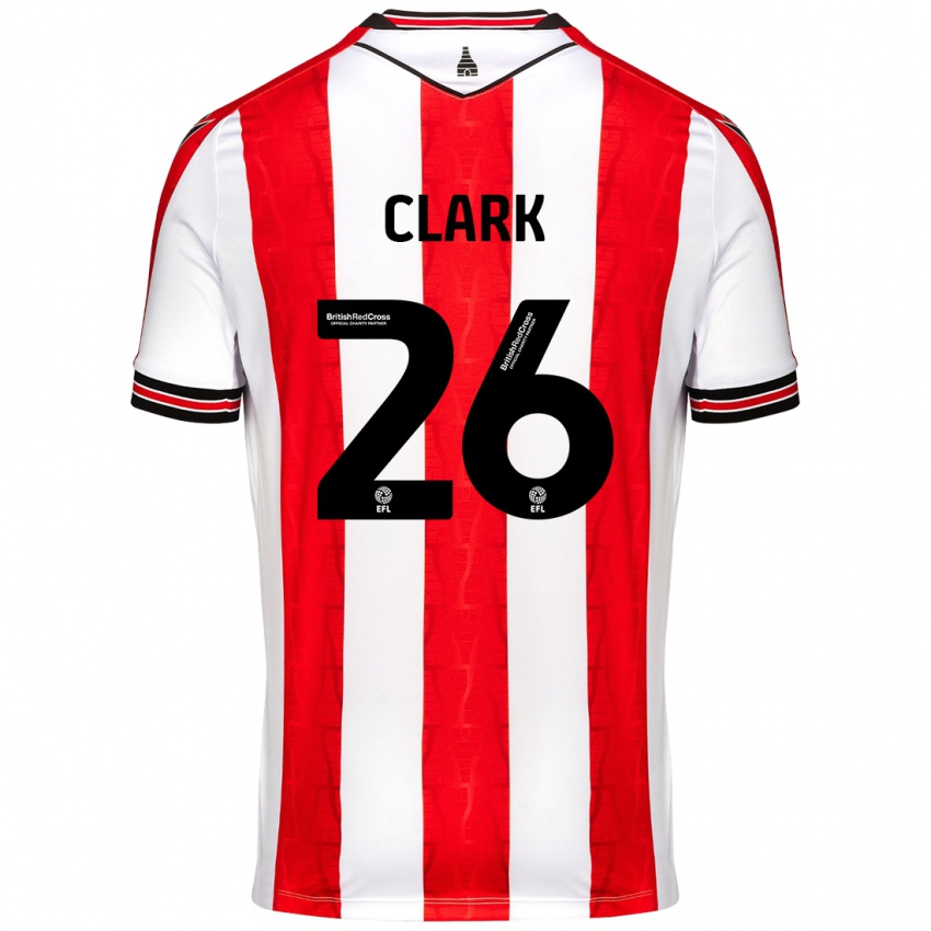 Miesten Ciaran Clark #26 Punainen Valkoinen Kotipaita 2024/25 Lyhythihainen Paita T-Paita