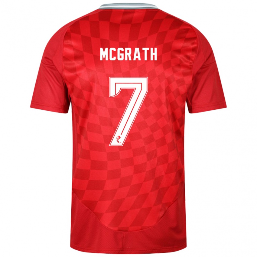 Miesten Jamie Mcgrath #7 Punainen Kotipaita 2024/25 Lyhythihainen Paita T-Paita