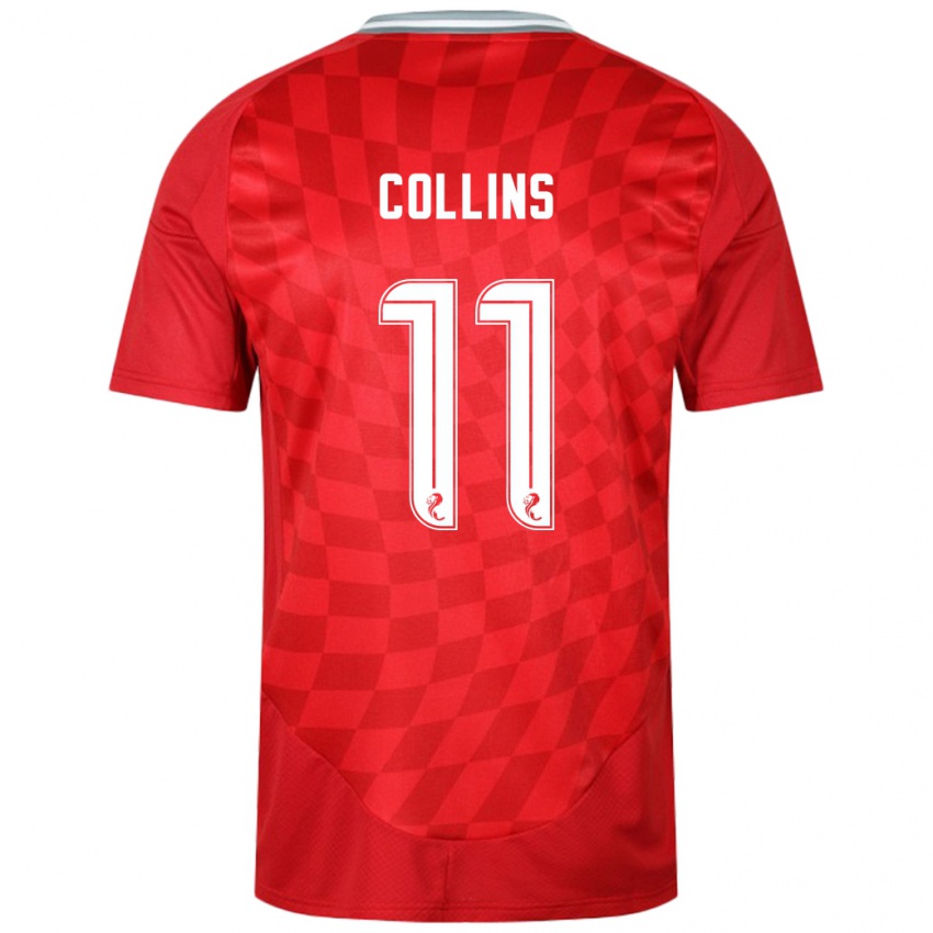 Miesten Bailley Collins #11 Punainen Kotipaita 2024/25 Lyhythihainen Paita T-Paita