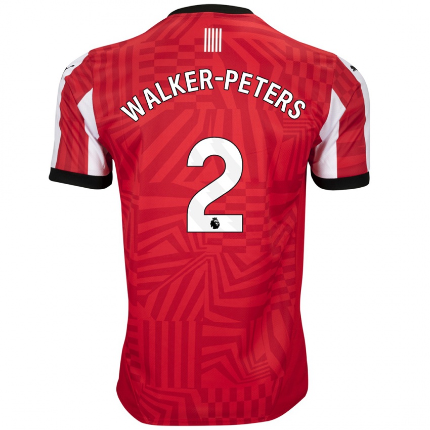 Miesten Kyle Walker-Peters #2 Punainen Valkoinen Kotipaita 2024/25 Lyhythihainen Paita T-Paita