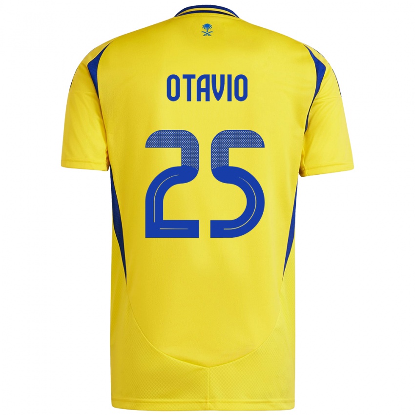 Miesten Otavio #25 Keltainen Sininen Kotipaita 2024/25 Lyhythihainen Paita T-Paita