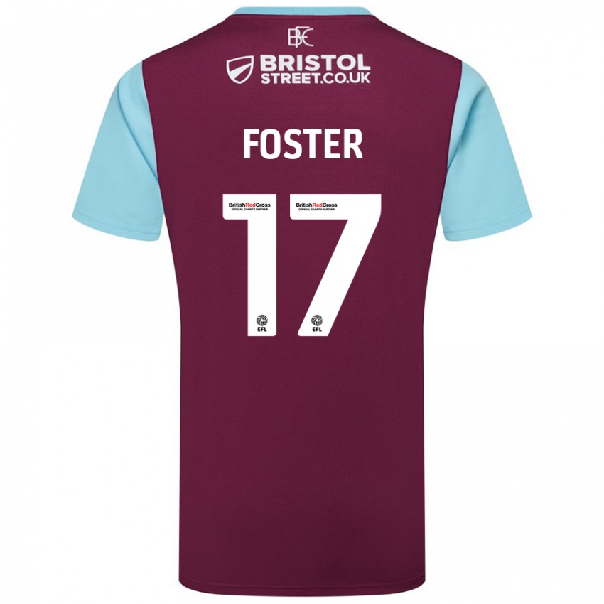 Miesten Lyle Foster #17 Burgundin Taivaansininen Kotipaita 2024/25 Lyhythihainen Paita T-Paita