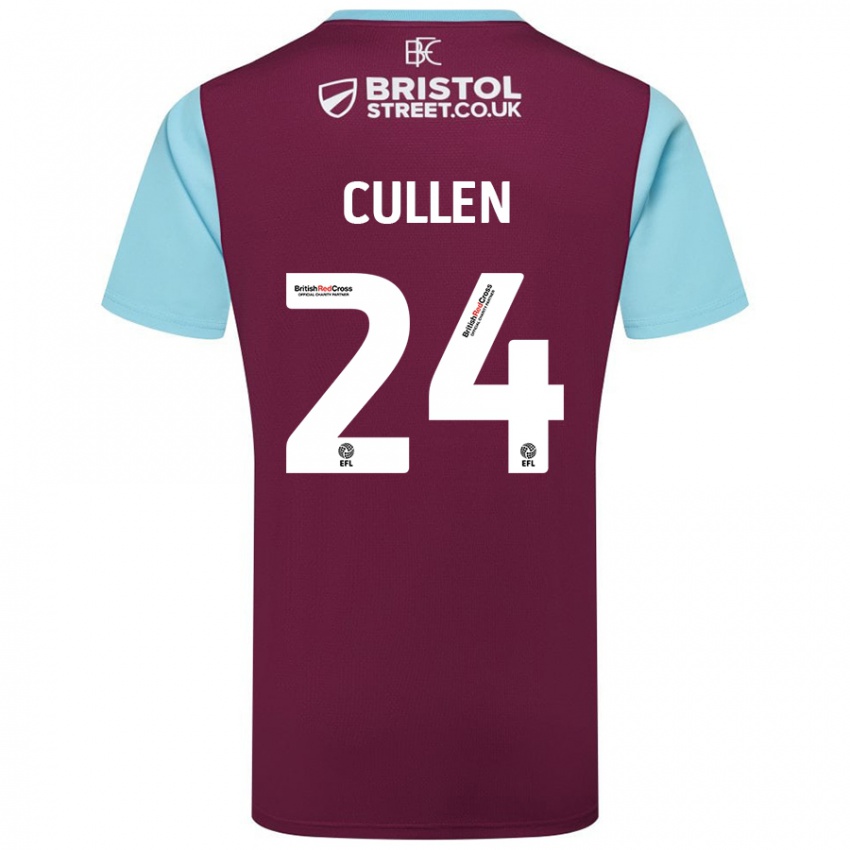 Miesten Josh Cullen #24 Burgundin Taivaansininen Kotipaita 2024/25 Lyhythihainen Paita T-Paita