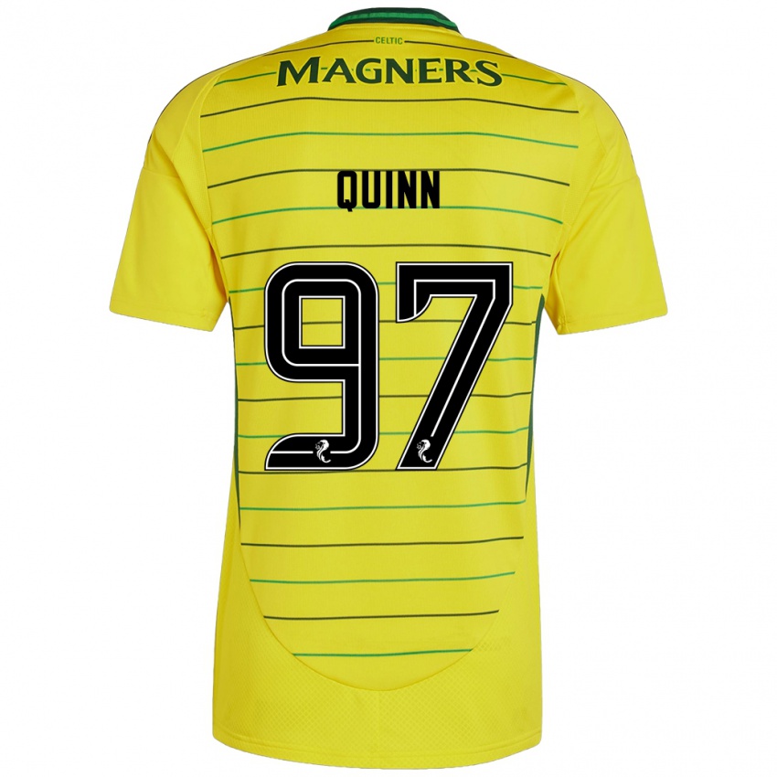 Miesten Ben Quinn #97 Keltainen Vieraspaita 2024/25 Lyhythihainen Paita T-Paita