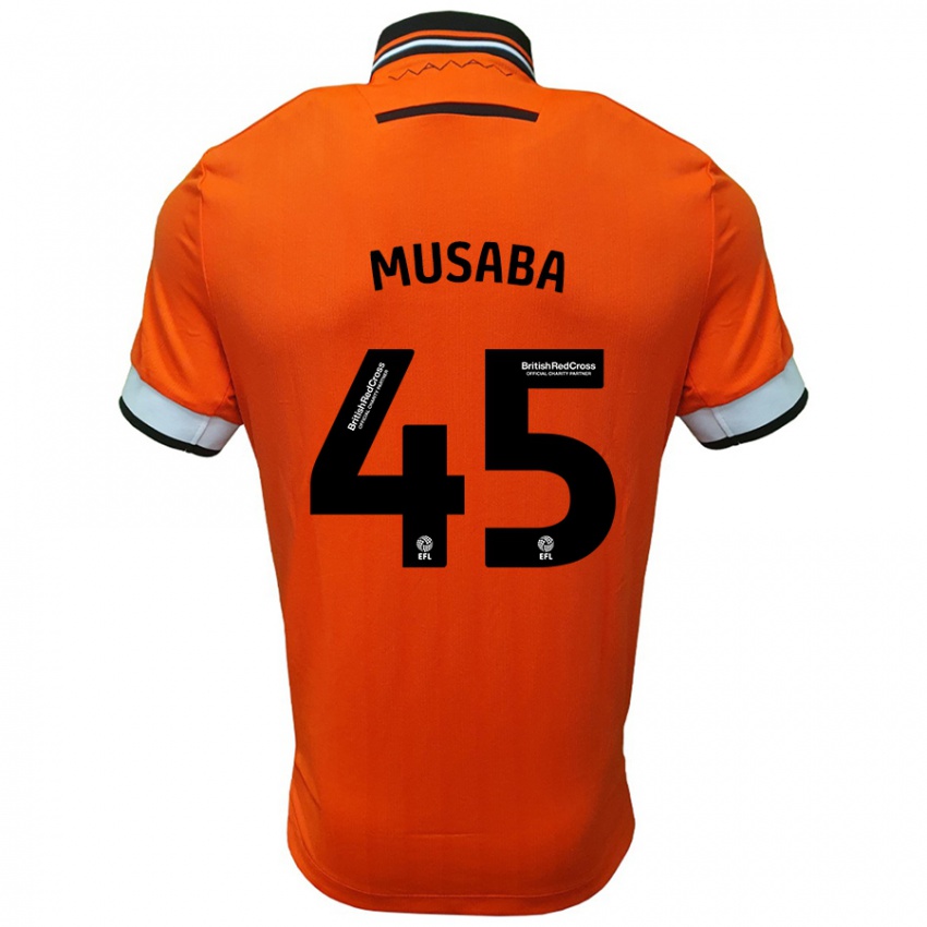 Miesten Anthony Musaba #45 Oranssi Valkoinen Vieraspaita 2024/25 Lyhythihainen Paita T-Paita