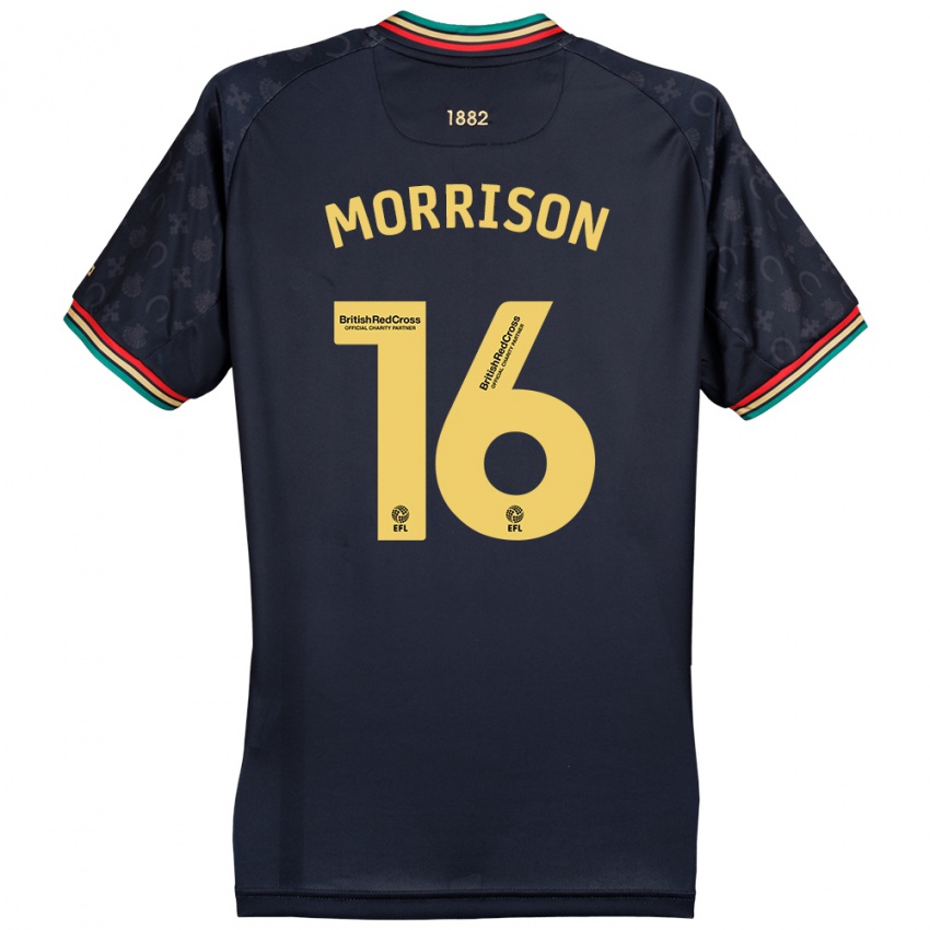 Miesten Liam Morrison #16 Tumma Laivastonsininen Vieraspaita 2024/25 Lyhythihainen Paita T-Paita