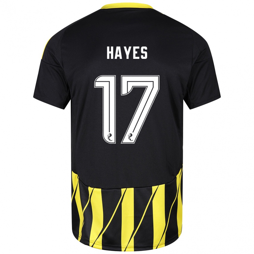 Miesten Jonny Hayes #17 Musta Keltainen Vieraspaita 2024/25 Lyhythihainen Paita T-Paita