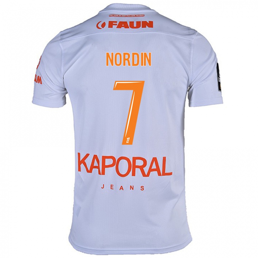 Miesten Arnaud Nordin #7 Valkoinen Vieraspaita 2024/25 Lyhythihainen Paita T-Paita