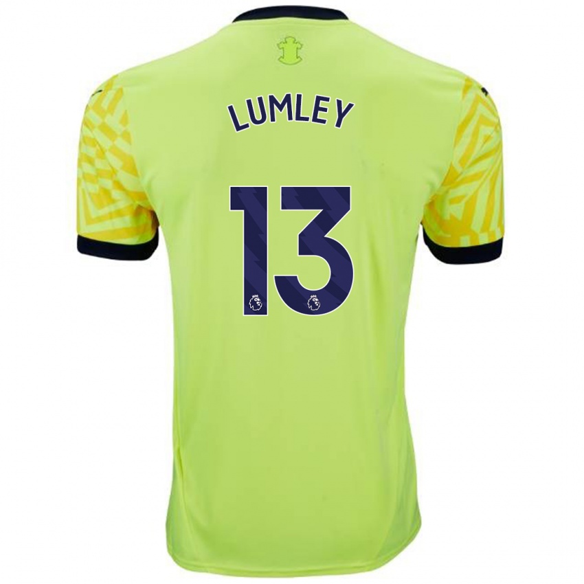 Miesten Joe Lumley #13 Keltainen Vieraspaita 2024/25 Lyhythihainen Paita T-Paita