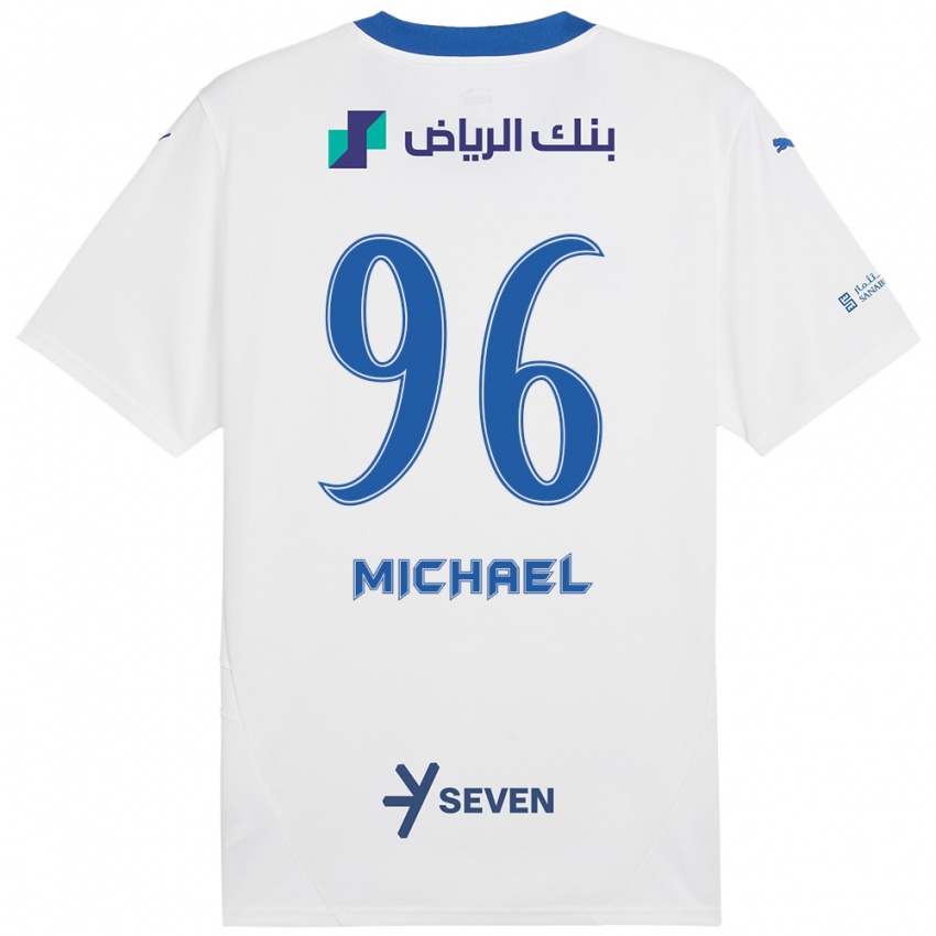 Miesten Michael #96 Valkoinen Sininen Vieraspaita 2024/25 Lyhythihainen Paita T-Paita