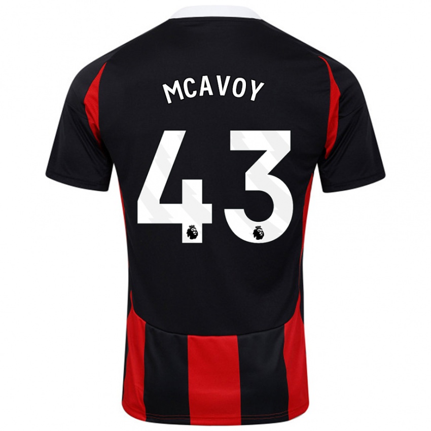 Miesten Connor Mcavoy #43 Musta Punainen Vieraspaita 2024/25 Lyhythihainen Paita T-Paita