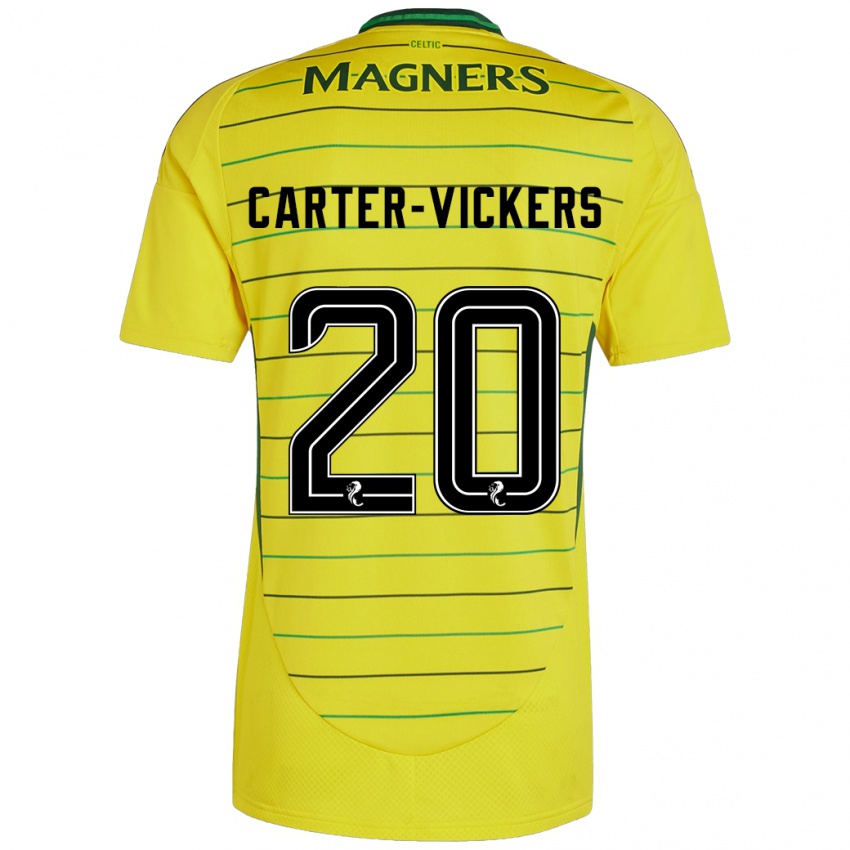 Naisten Cameron Carter-Vickers #20 Keltainen Vieraspaita 2024/25 Lyhythihainen Paita T-Paita