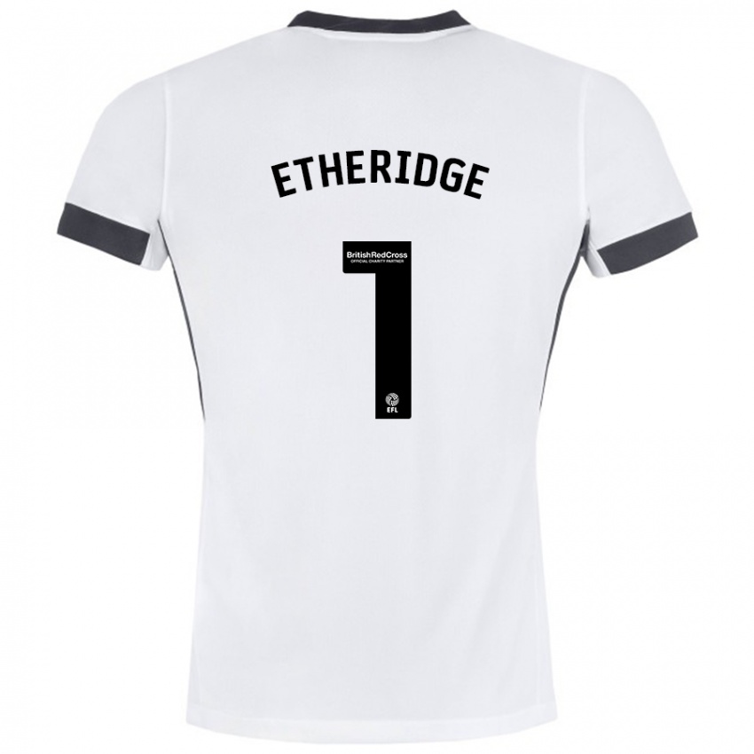 Naisten Neil Etheridge #1 Valkoinen Musta Vieraspaita 2024/25 Lyhythihainen Paita T-Paita