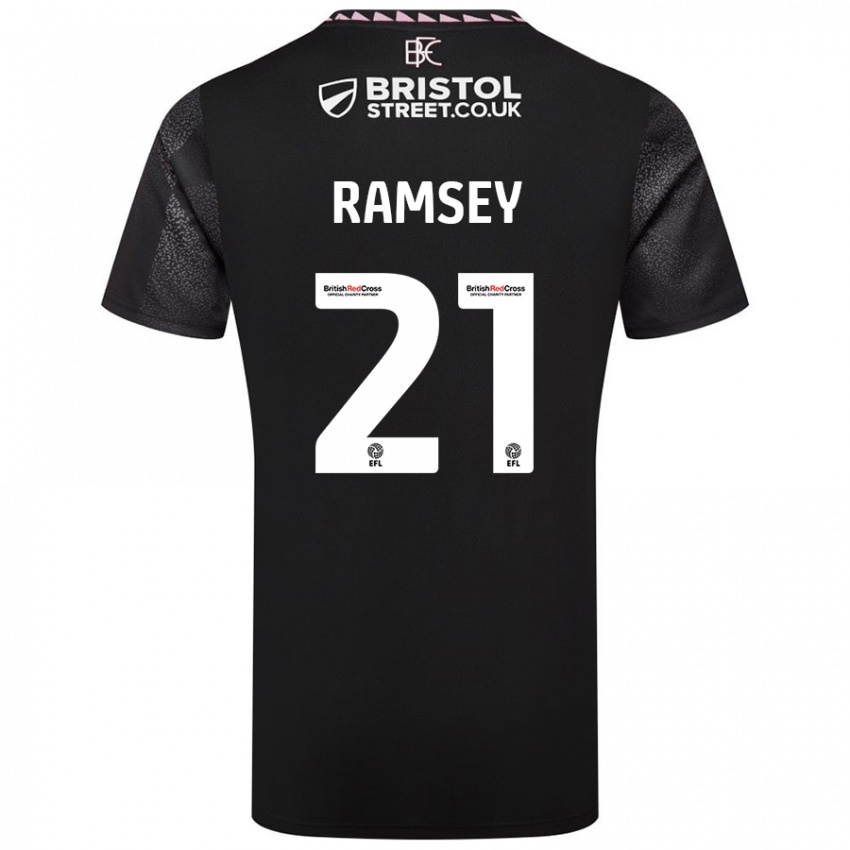 Naisten Aaron Ramsey #21 Musta Vieraspaita 2024/25 Lyhythihainen Paita T-Paita