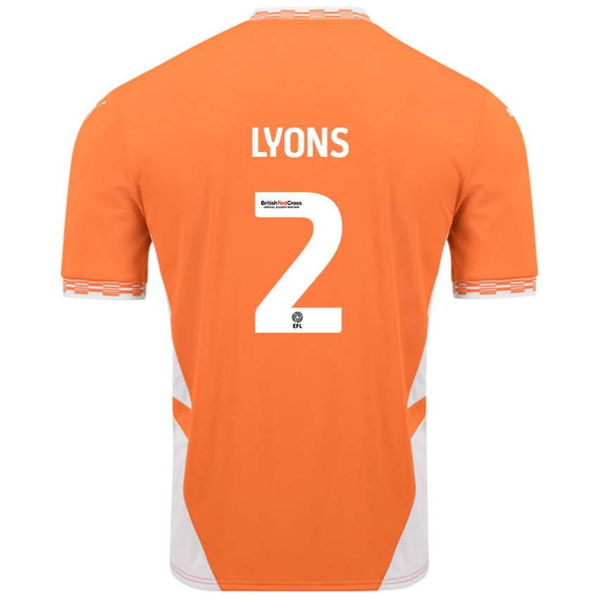 Lapset Andy Lyons #2 Oranssi Valkoinen Kotipaita 2024/25 Lyhythihainen Paita T-Paita