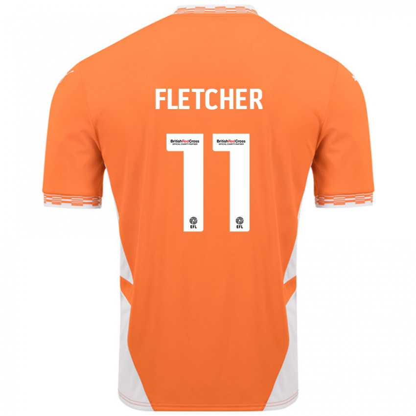 Lapset Ashley Fletcher #11 Oranssi Valkoinen Kotipaita 2024/25 Lyhythihainen Paita T-Paita