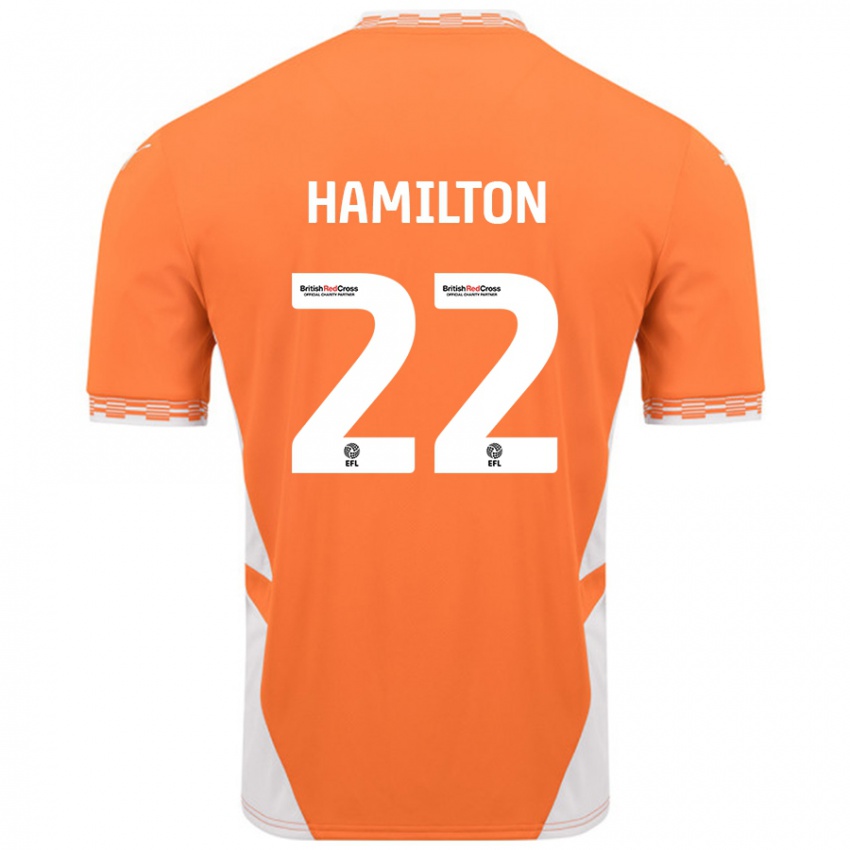 Lapset Cj Hamilton #22 Oranssi Valkoinen Kotipaita 2024/25 Lyhythihainen Paita T-Paita