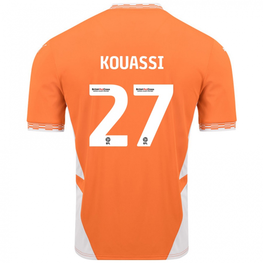 Lapset Kylian Kouassi #27 Oranssi Valkoinen Kotipaita 2024/25 Lyhythihainen Paita T-Paita