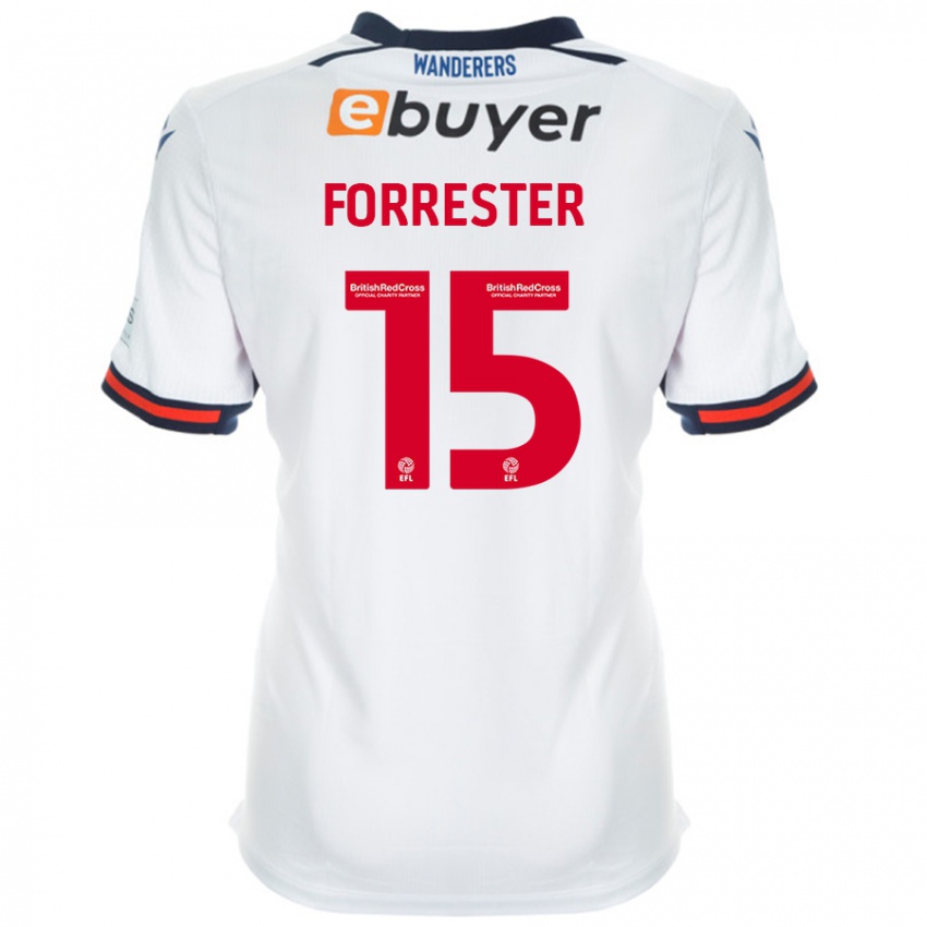 Lapset Will Forrester #15 Valkoinen Kotipaita 2024/25 Lyhythihainen Paita T-Paita