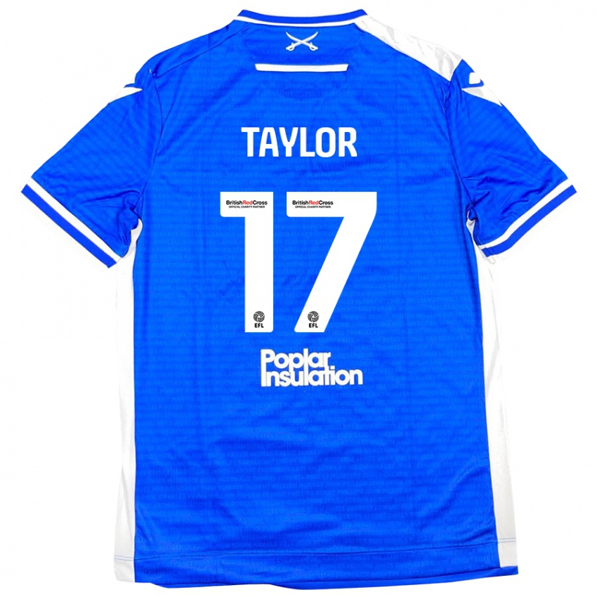 Lapset Connor Taylor #17 Sininen Valkoinen Kotipaita 2024/25 Lyhythihainen Paita T-Paita