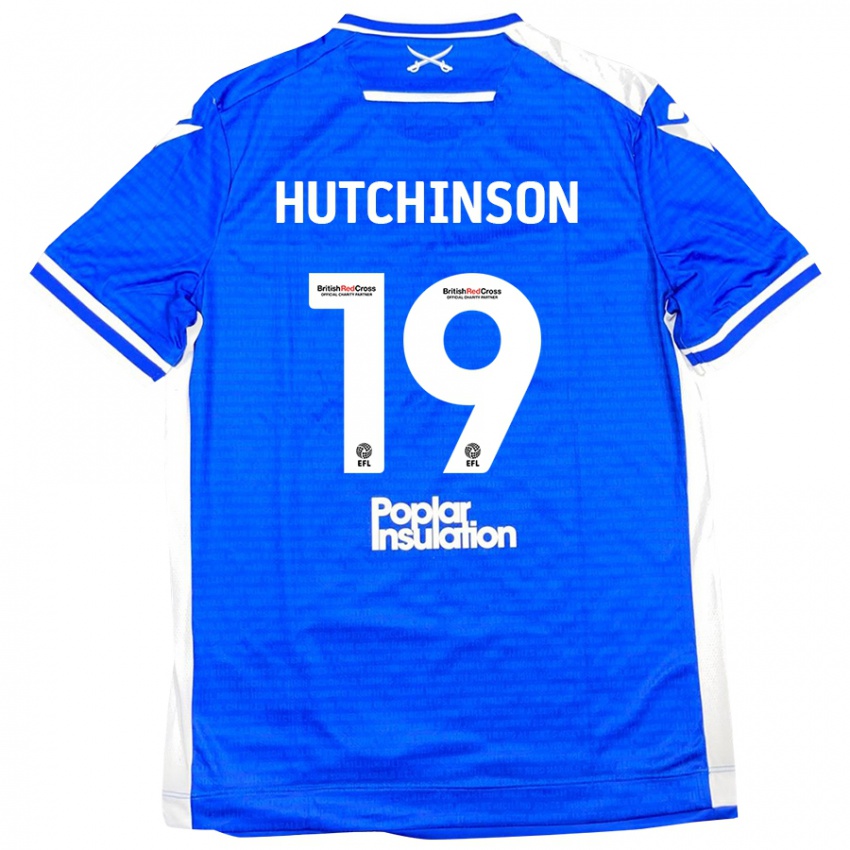 Lapset Isaac Hutchinson #19 Sininen Valkoinen Kotipaita 2024/25 Lyhythihainen Paita T-Paita