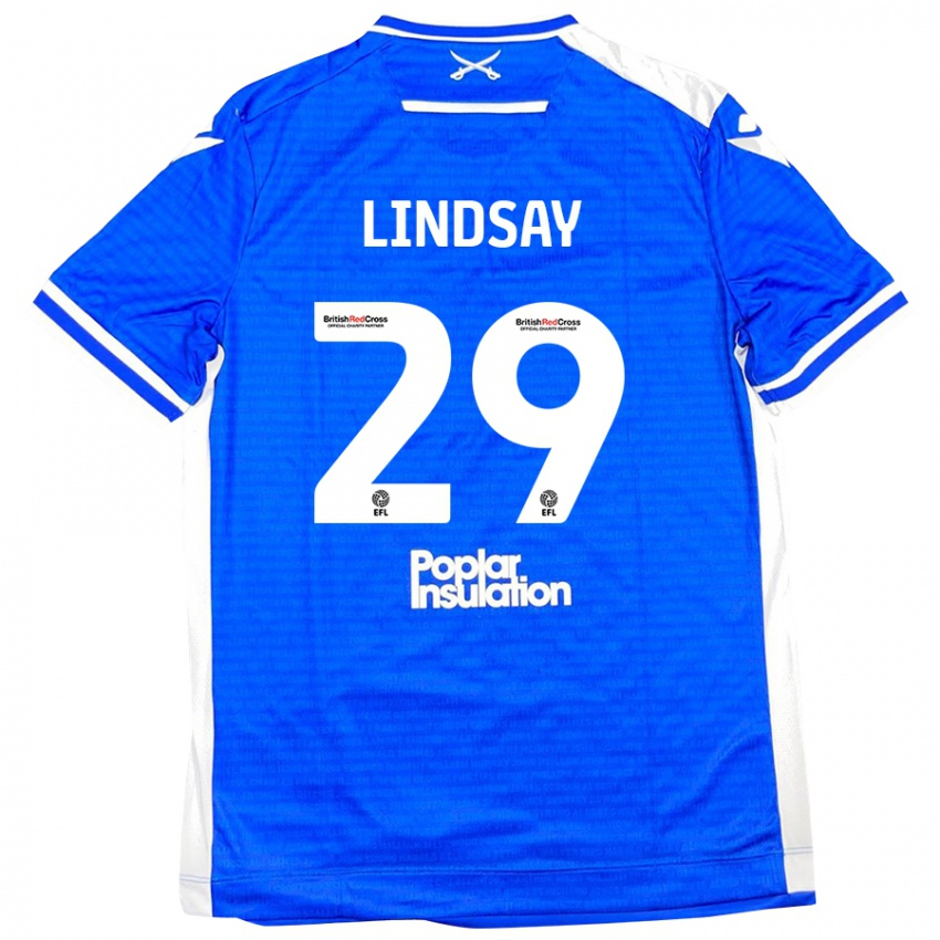 Lapset Jamie Lindsay #29 Sininen Valkoinen Kotipaita 2024/25 Lyhythihainen Paita T-Paita