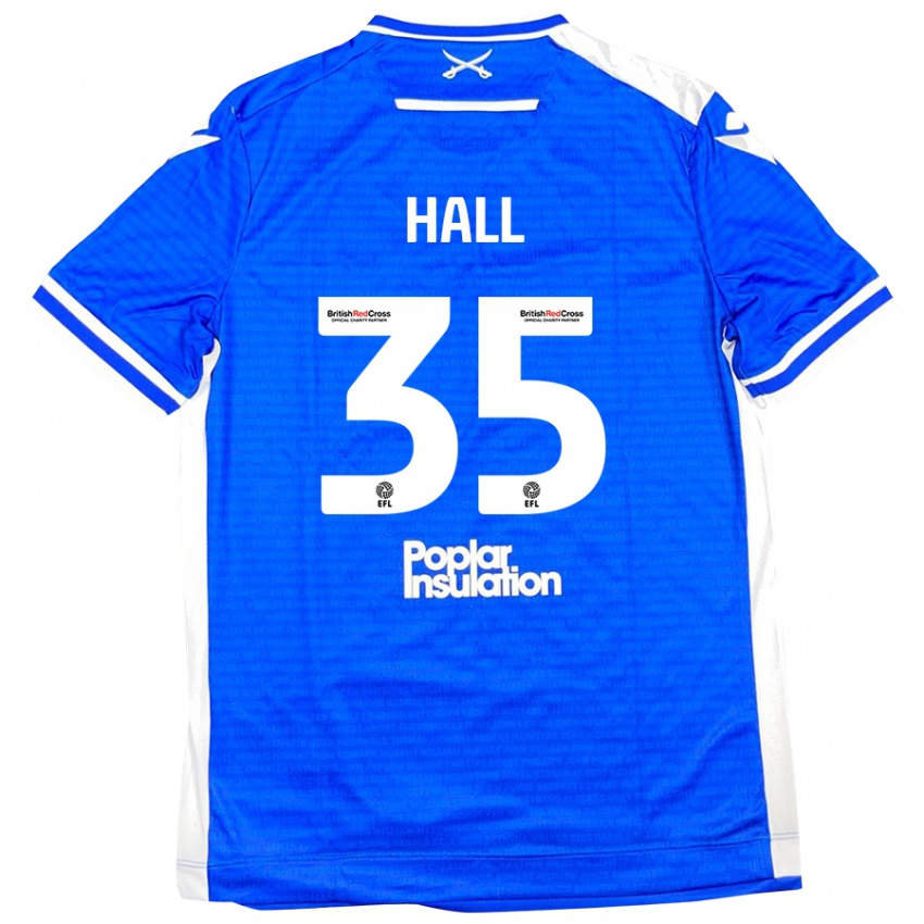 Lapset Matt Hall #35 Sininen Valkoinen Kotipaita 2024/25 Lyhythihainen Paita T-Paita