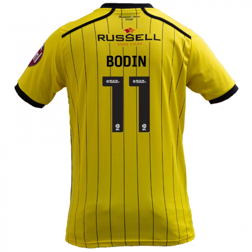 Lapset Billy Bodin #11 Keltainen Kotipaita 2024/25 Lyhythihainen Paita T-Paita