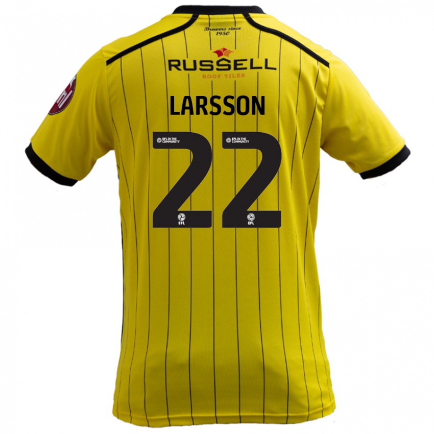 Lapset Julian Larsson #22 Keltainen Kotipaita 2024/25 Lyhythihainen Paita T-Paita