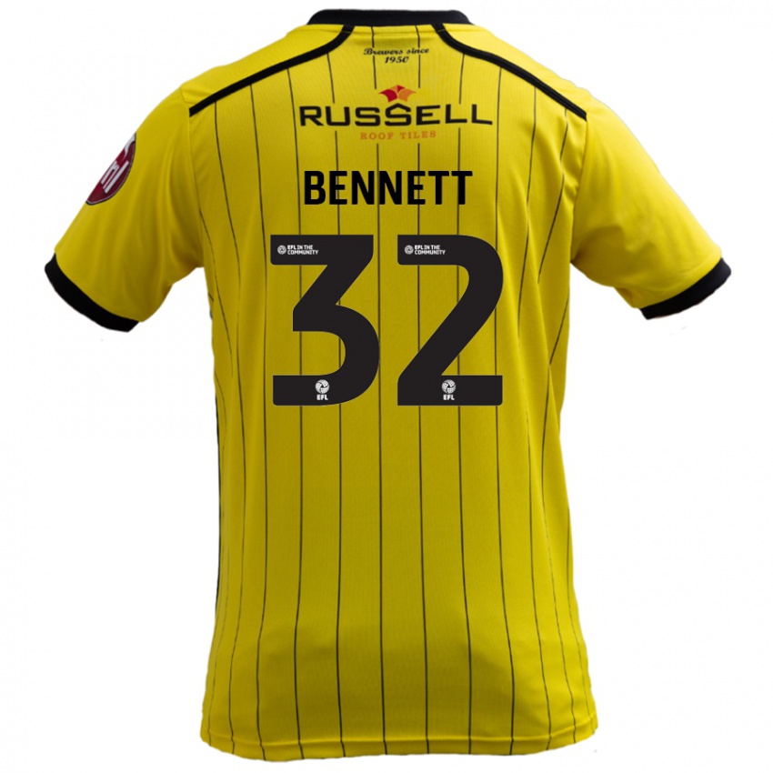 Lapset Mason Bennett #32 Keltainen Kotipaita 2024/25 Lyhythihainen Paita T-Paita