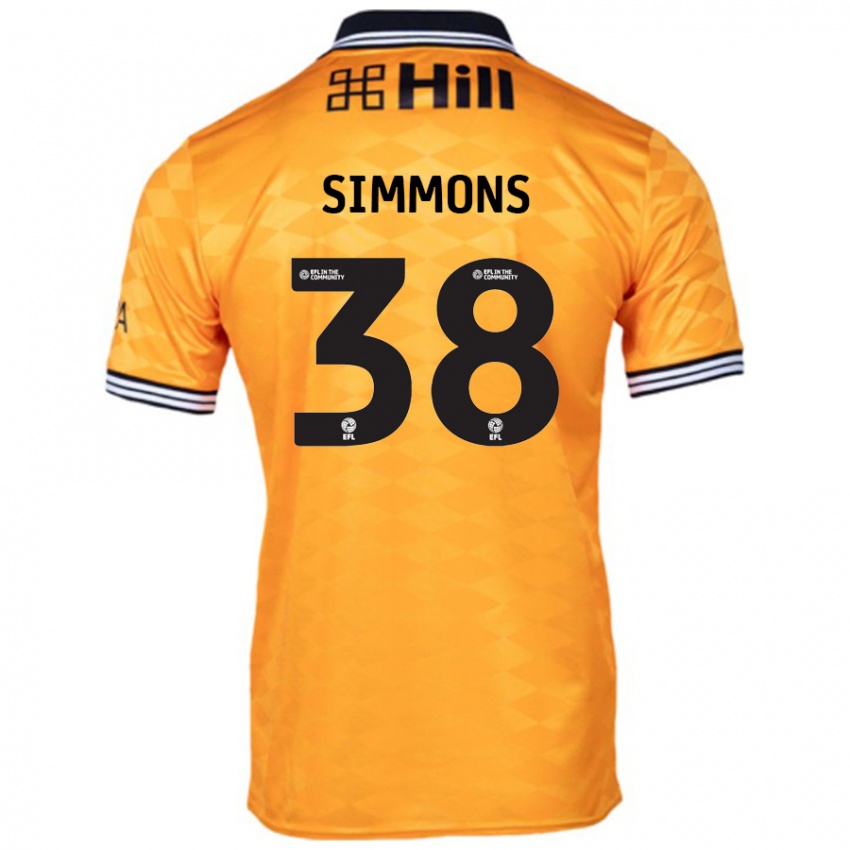 Lapset Bella Simmons #38 Oranssi Kotipaita 2024/25 Lyhythihainen Paita T-Paita