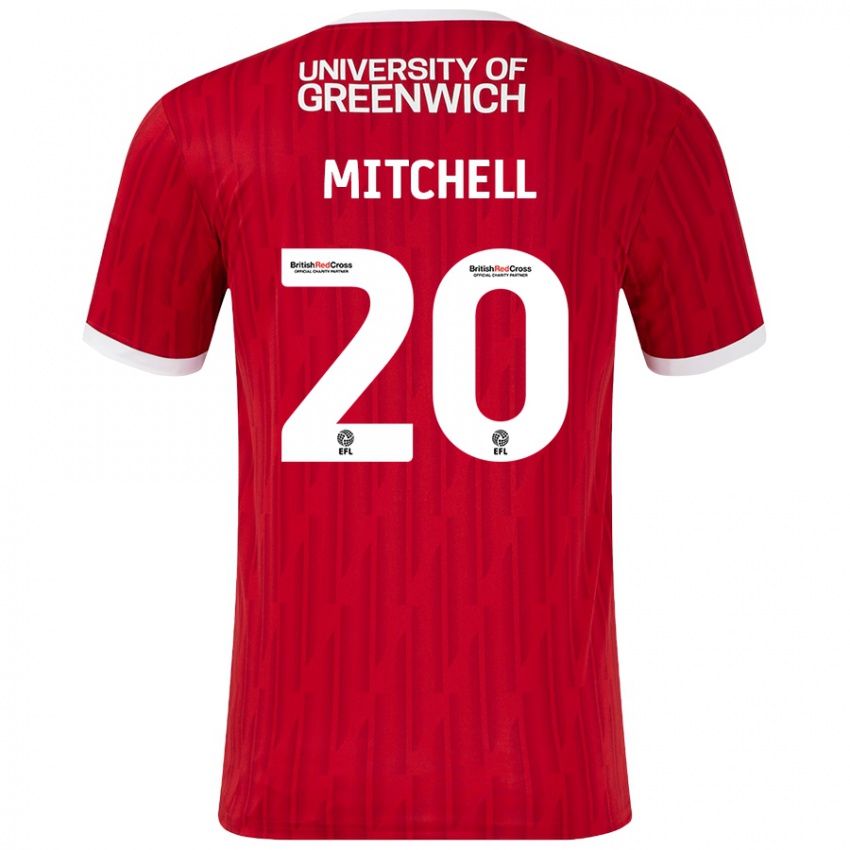 Lapset Zach Mitchell #20 Punainen Valkoinen Kotipaita 2024/25 Lyhythihainen Paita T-Paita