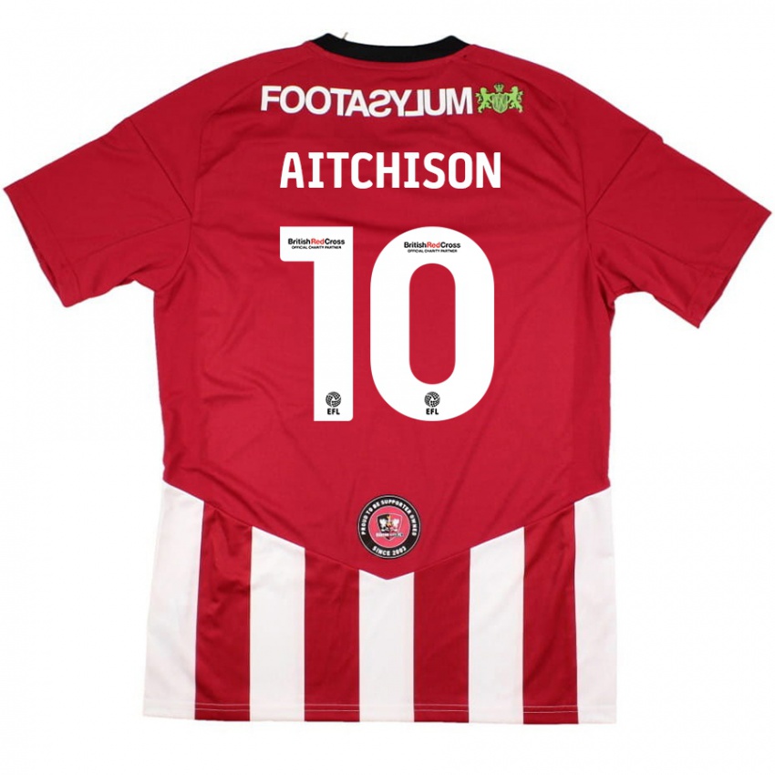 Lapset Jack Aitchison #10 Punainen Valkoinen Kotipaita 2024/25 Lyhythihainen Paita T-Paita