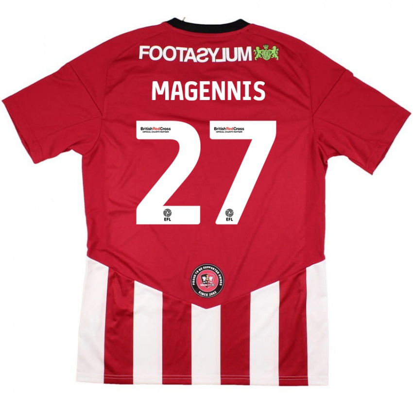 Lapset Josh Magennis #27 Punainen Valkoinen Kotipaita 2024/25 Lyhythihainen Paita T-Paita