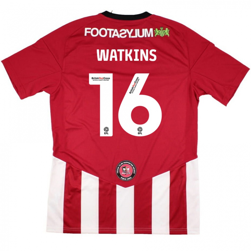 Lapset Zoe Watkins #16 Punainen Valkoinen Kotipaita 2024/25 Lyhythihainen Paita T-Paita