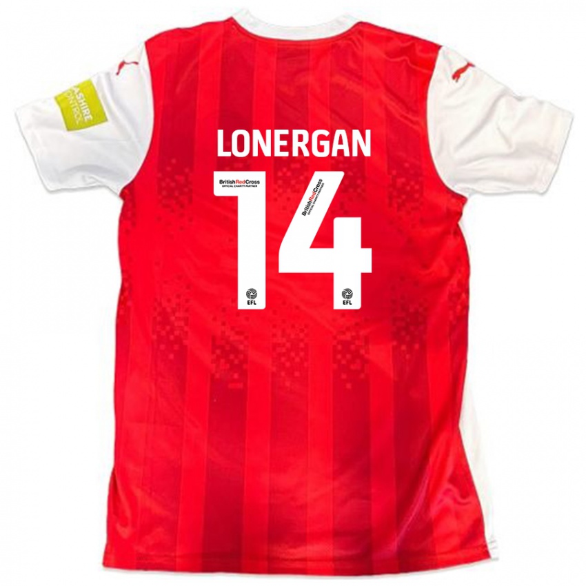 Lapset Tommy Lonergan #14 Punainen Valkoinen Kotipaita 2024/25 Lyhythihainen Paita T-Paita